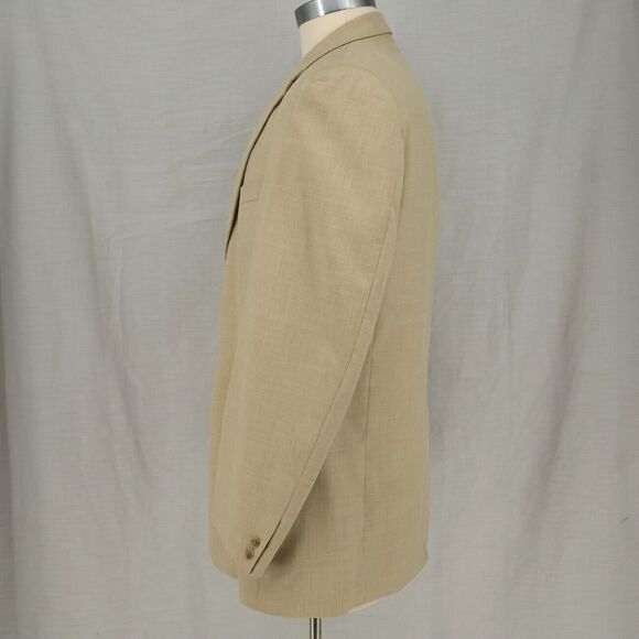 Alan Flusser Sport Coat Mens 46L Beige Jacket Lined Single Vent Two Button - Picture 13 of 16